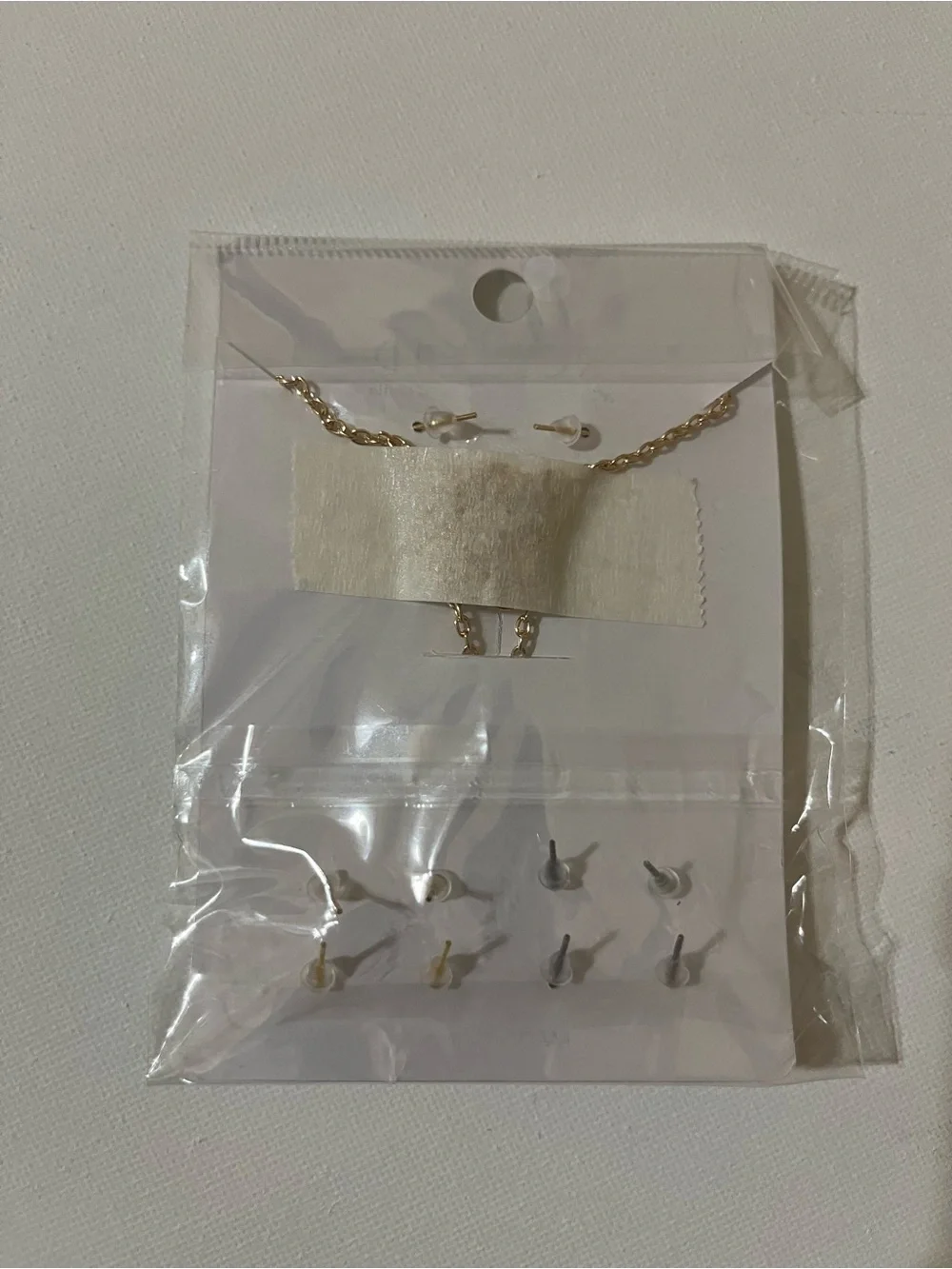 Gold White Hello Kitty Pendant and Earring Set